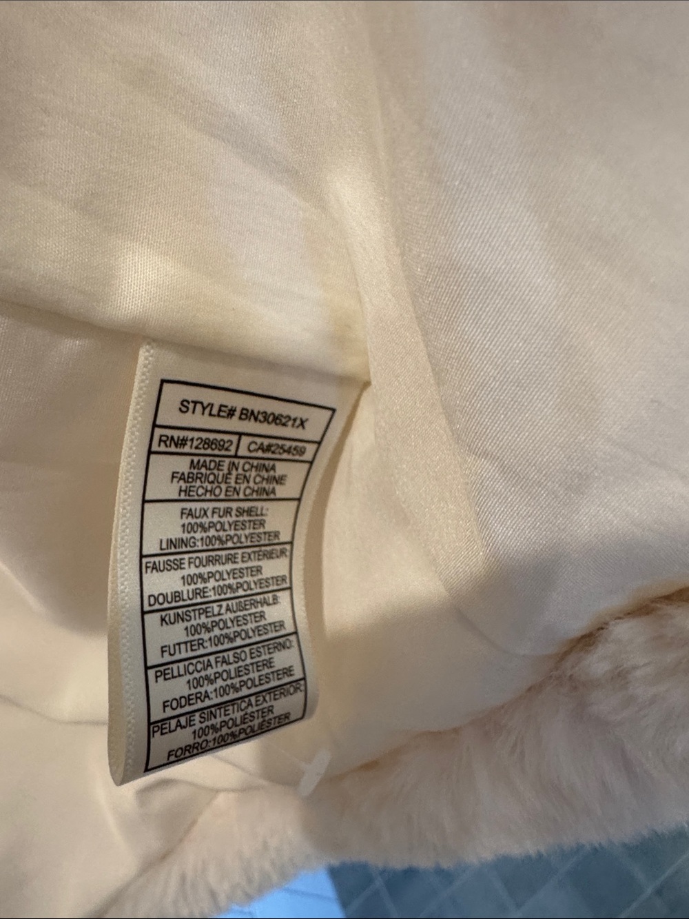Steve Madden Plush Teddy Coat in Cream - Picture 4 of 7